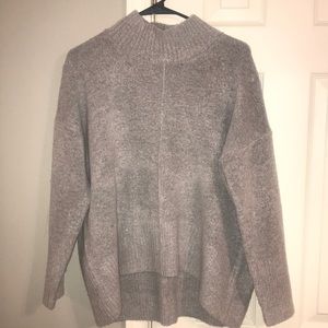 gray high neck sweater